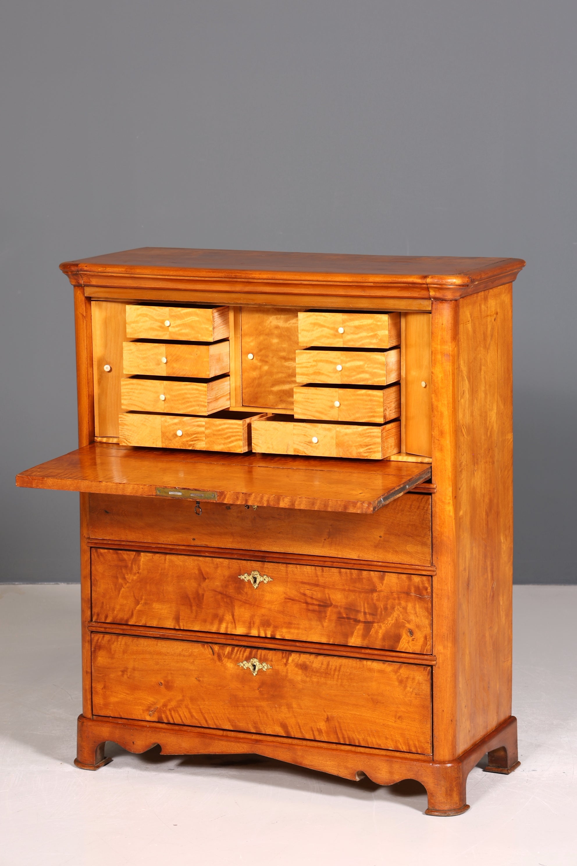 Stilvoller Biedermeier Sekretär Vertiko Louis Philippe  Kommode Schubladenkommode