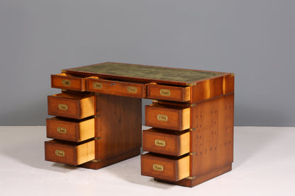 Edler Maritimer Schreibtisch Englischer Military Chest Bürotisch Office Table