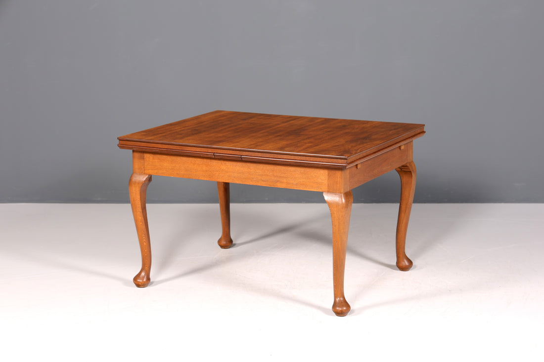 Magnifique table de salle à manger Art Nouveau vers 1910, extensible, en bois massif, table de cuisine ancienne de style Chippendale