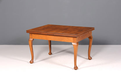 Magnifique table de salle à manger Art Nouveau vers 1910, extensible, en bois massif, table de cuisine ancienne de style Chippendale