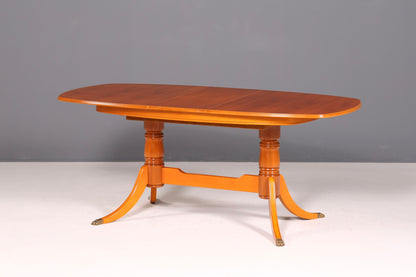 G092 Finish cm Wunderschöner Englischer Tisch ausziehbarer Esstisch Antik Stil 60s Küchentisch Eibe