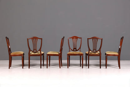 6x Traumhafte Stühle im Gustavianischen Stil Englisch Küchenstühle Antik Stuhl Set Esszimmer