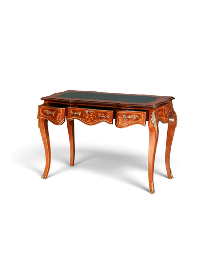Traumhafter Louis XV Stil Schreibtisch French Desk Antik Barock Stil grün Bürotisch