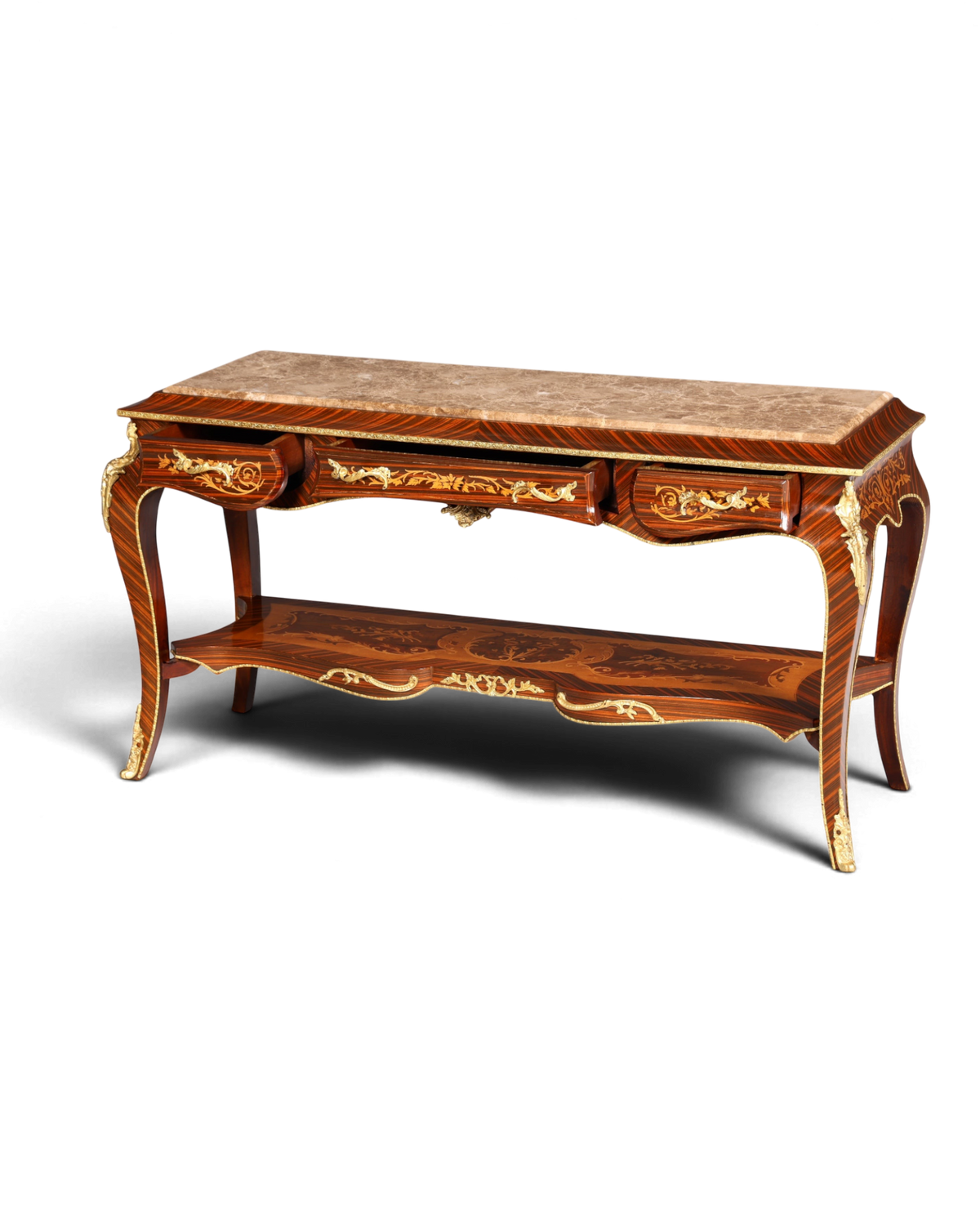 Traumhafte Barock Stil Konsolen Tisch Marmor Antik Stil Intarsien Konsole