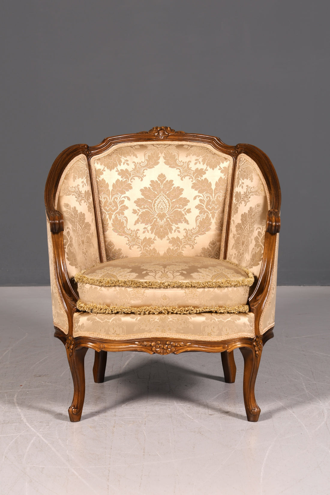 Noble Chippendale Armchair Baroque Style Velvet Fabric Chair Armchair Rococo Antique Upholstered Chair
