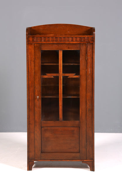 Traumhafte Jugendstil Vitrine Antike Eiche Holz Bücherschrank Antik Schrank Geschirrschrank