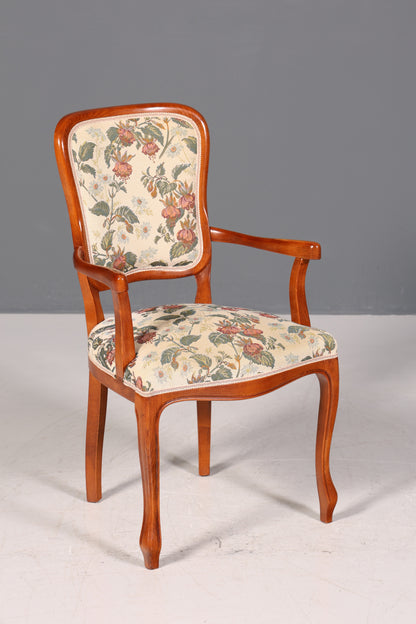 Fauteuil Chippendale élégant, chaise secrétaire de style Chippendale, fauteuil en tissu tapisserie