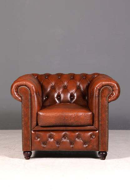 Wunderschöner Original Chesterfield Sessel Englische Leder Armlehnsessel "The Chesterfield Brand" Herrensessel