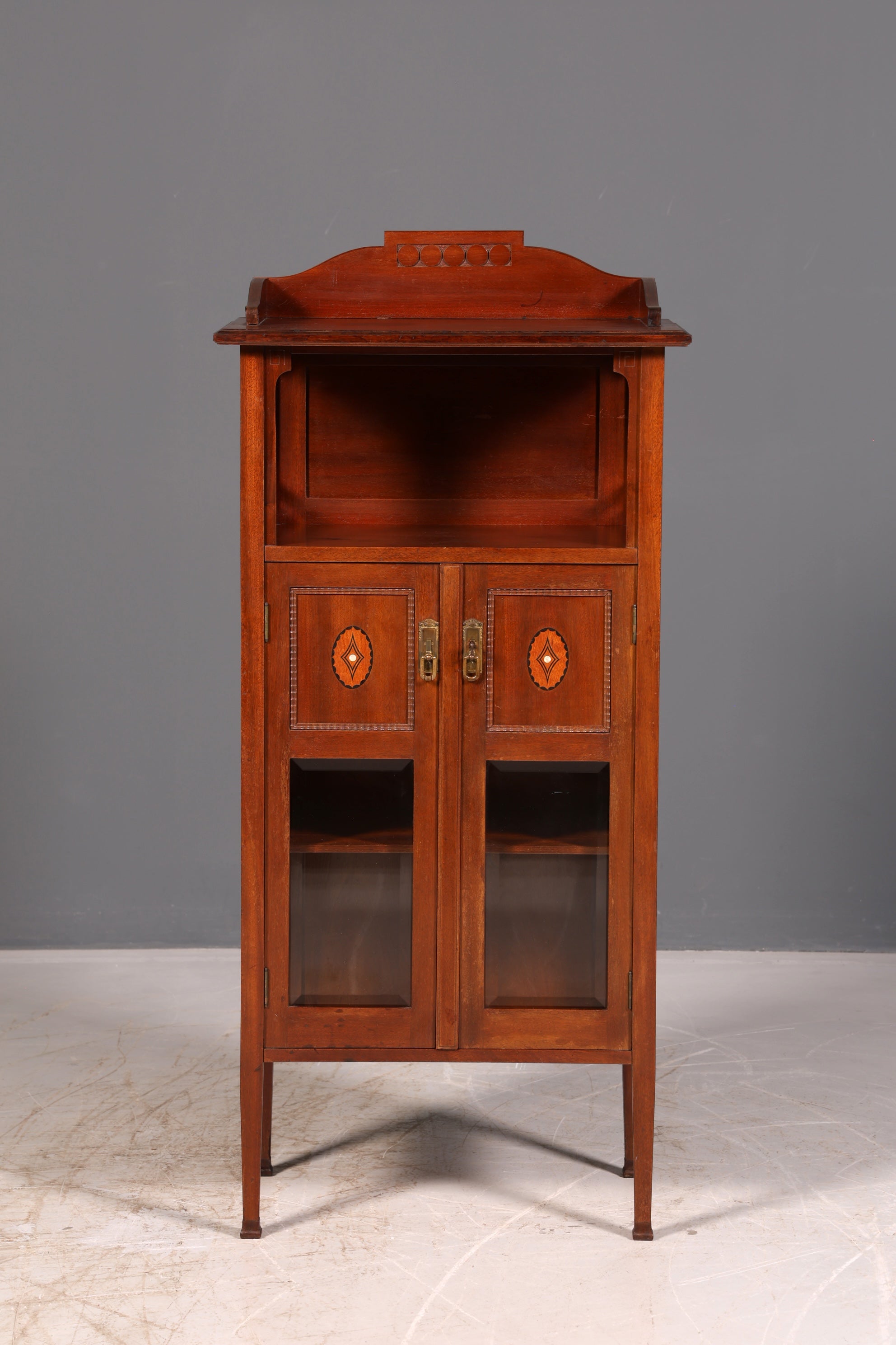 Traumhafte Jugendstil Vitrine Bücherschrank Glasvitrine Geschirrschrank Vitrinenschrank Schrank Antik