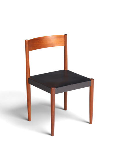 Schlichter Mid Century Stuhl Palisander Retro Sekretär Stuhl echt Leder Danish Design Küchenstuhl 2 von 2