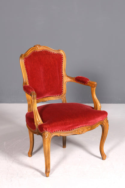 Magnifique fauteuil Chippendale, chaise secrétaire de style Chippendale, fauteuil en velours, 1 sur 2