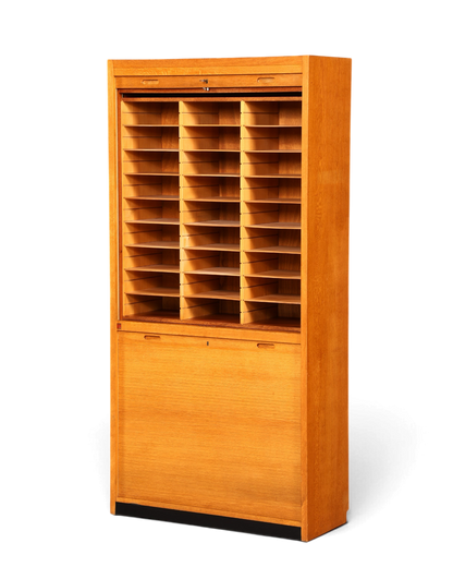 Stilvoller Mid Century Rollladenschrank Bauhaus Apothekerschrank Art Deco Büro Aktenschrank