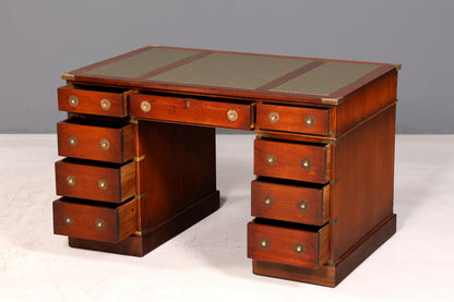 Élégant bureau maritime, coffre militaire anglais, bureau professionnel, office table