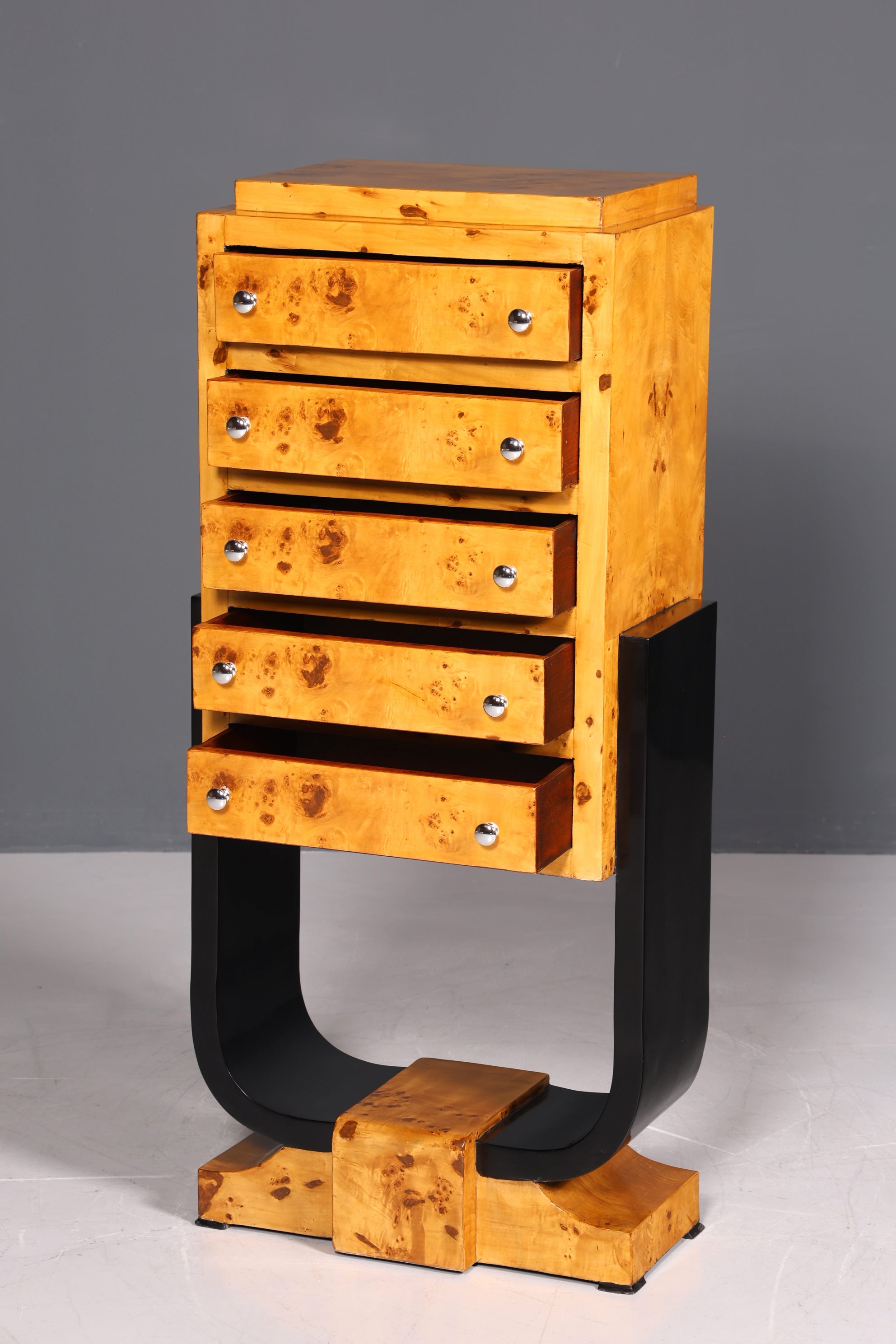 Commode haute de style Art déco onirique, style Biedermeier, Vertiko, commode