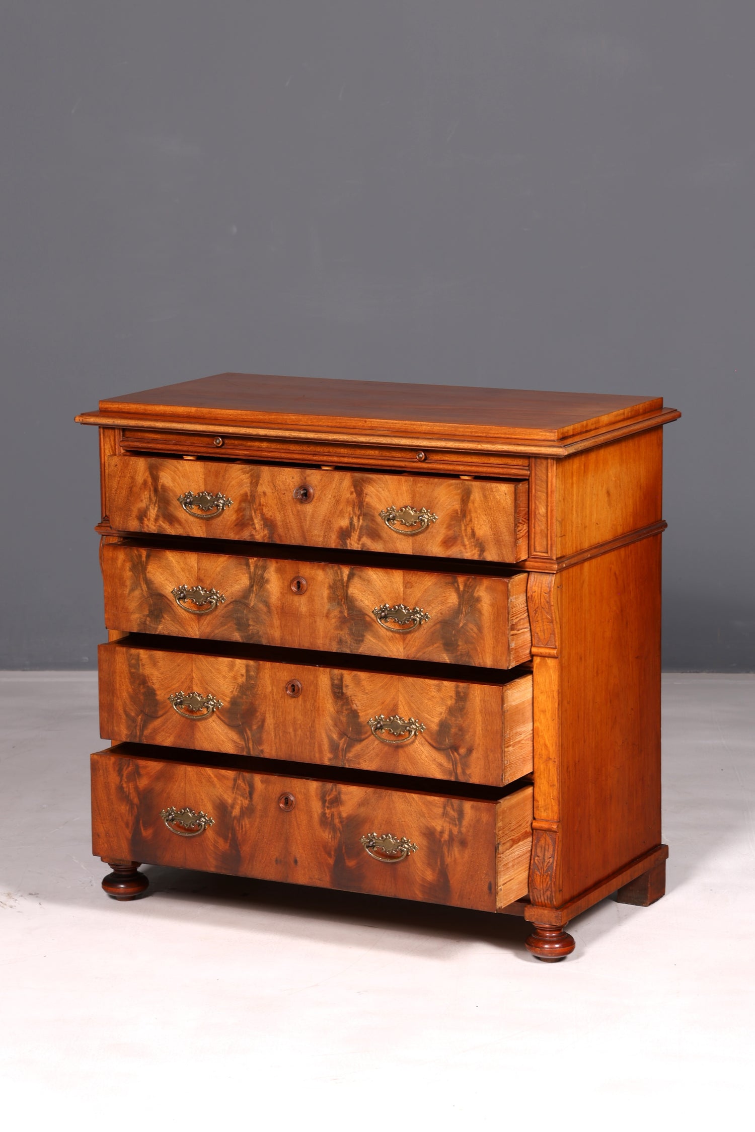 Magnifique commode Louis-Philippe de l’époque Gründerzeit, meuble ancien, buffet, commode à tiroirs en bois massif