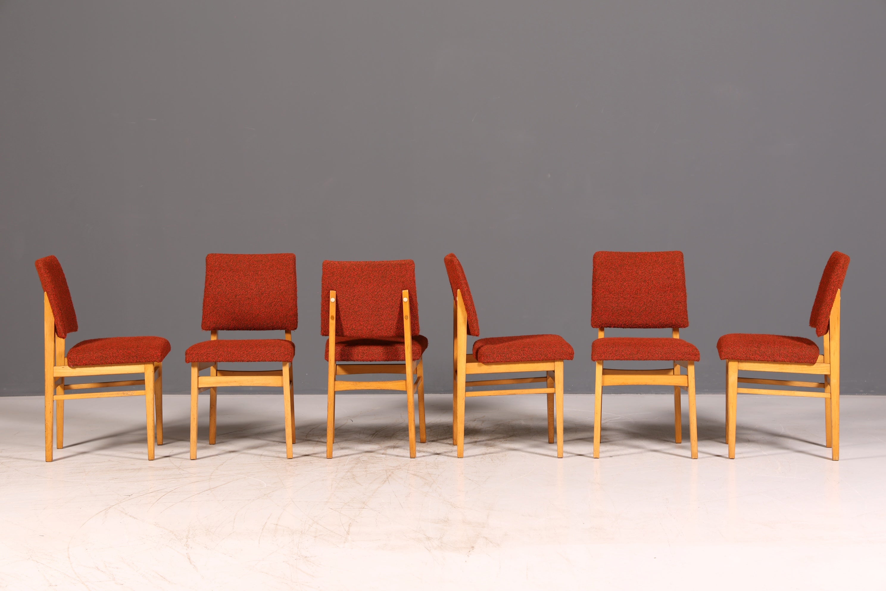 Edles 6er-Set Mid Century Esszimmerstühle Vintage Stuhl Set Küchenstühle Stuhlset Retro Polsterstuhl 60er