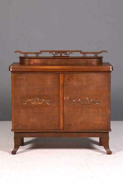 Traumhafter Jugendstil Schrank Eiche Antik Sideboard Buffet Anrichte Kommode