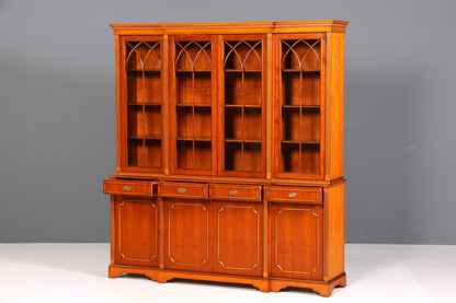 Wunderschöne Englische Vitrine Bücherschrank Buffet Antik Stil Englisch Eibe Glasvitrine Bibliothek