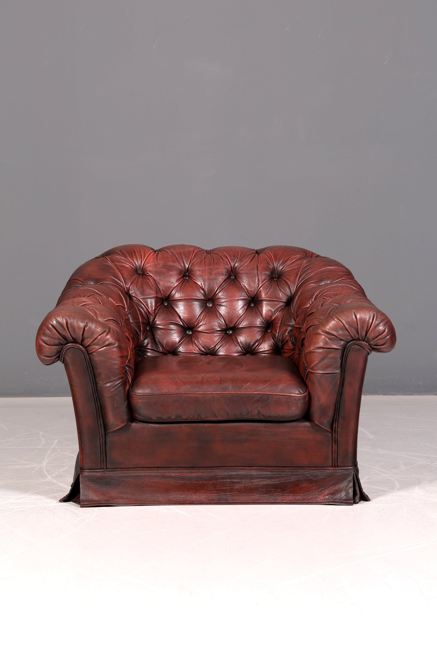 Edler Original Chesterfield Sessel Englischer Armlehnsessel Englisch Herrensessel Antik Echt Leder
