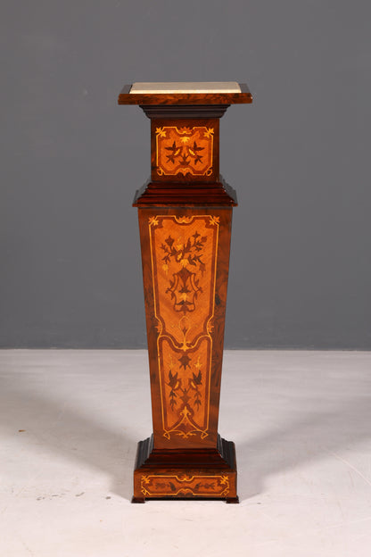 Colonne de style baroque de rêve Louis XV, colonne porte-fleurs en pierre naturelle avec tablette en marbre