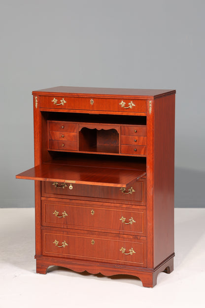 Stilvoller Sekretär im Englischen Stil Büro Vertiko Kommode Mahagoni Schreibkommode