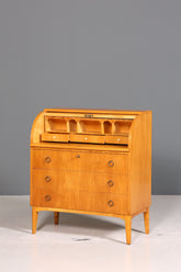 Wunderschöner Mid Century Rollladen Sekretär echt Holz Büro Schrank Vintage Schreibkommode 60s