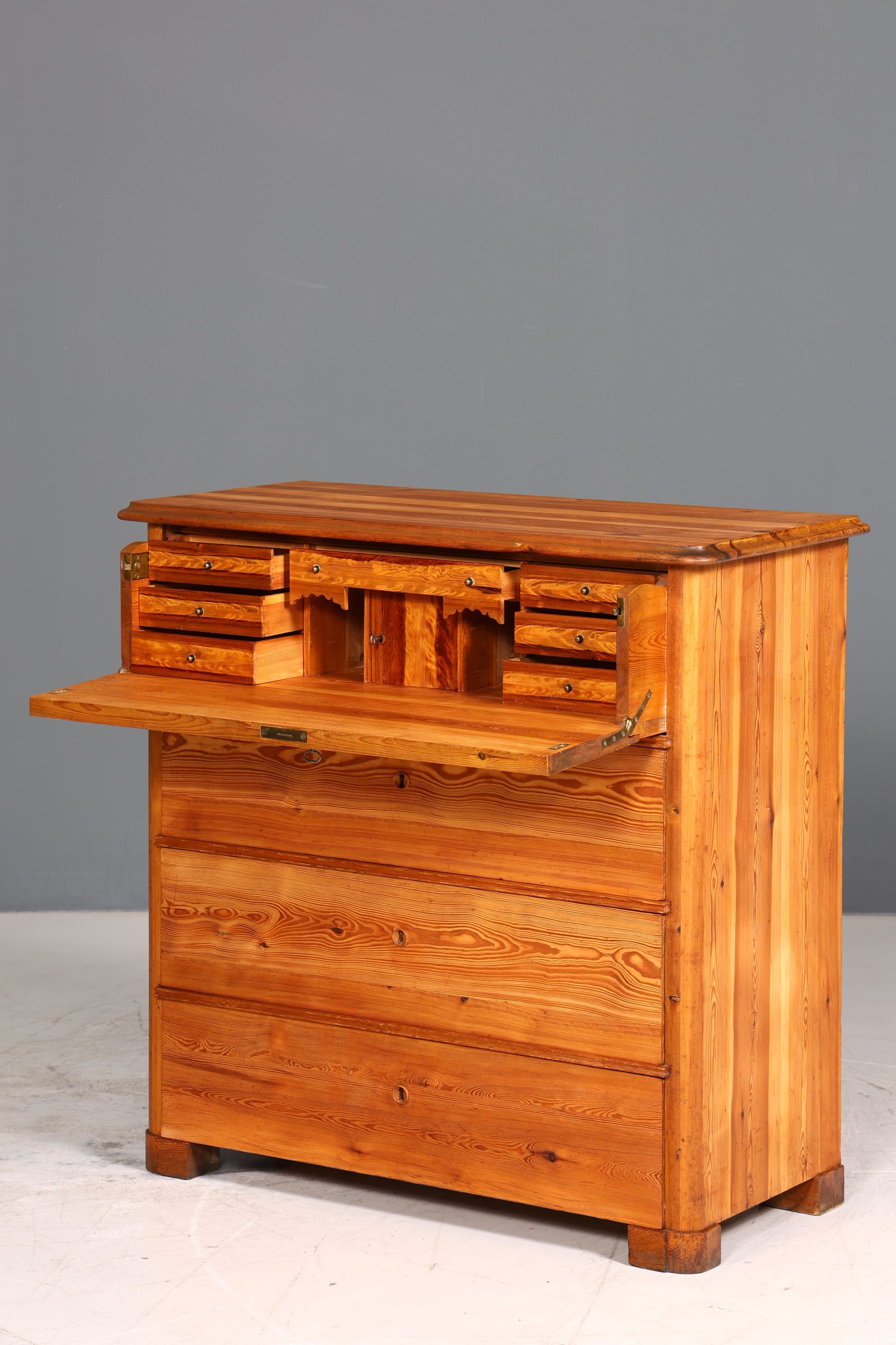 Stilvolle Biedermeier Kommode Antik Schrank Schubladenkommode Weichholz Wäschekommode