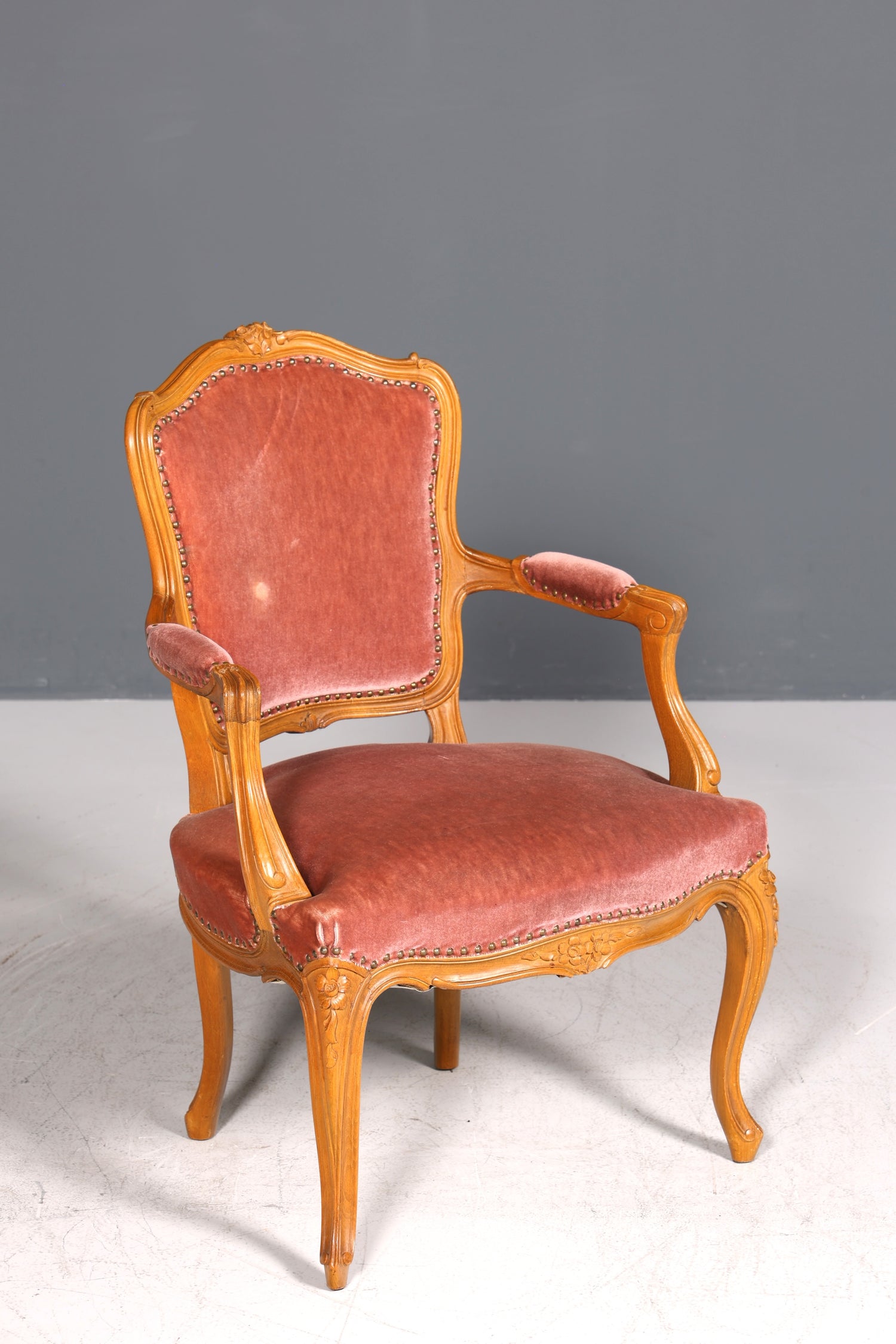 Fauteuil Chippendale élégant, chaise secrétaire de style baroque, fauteuil en velours