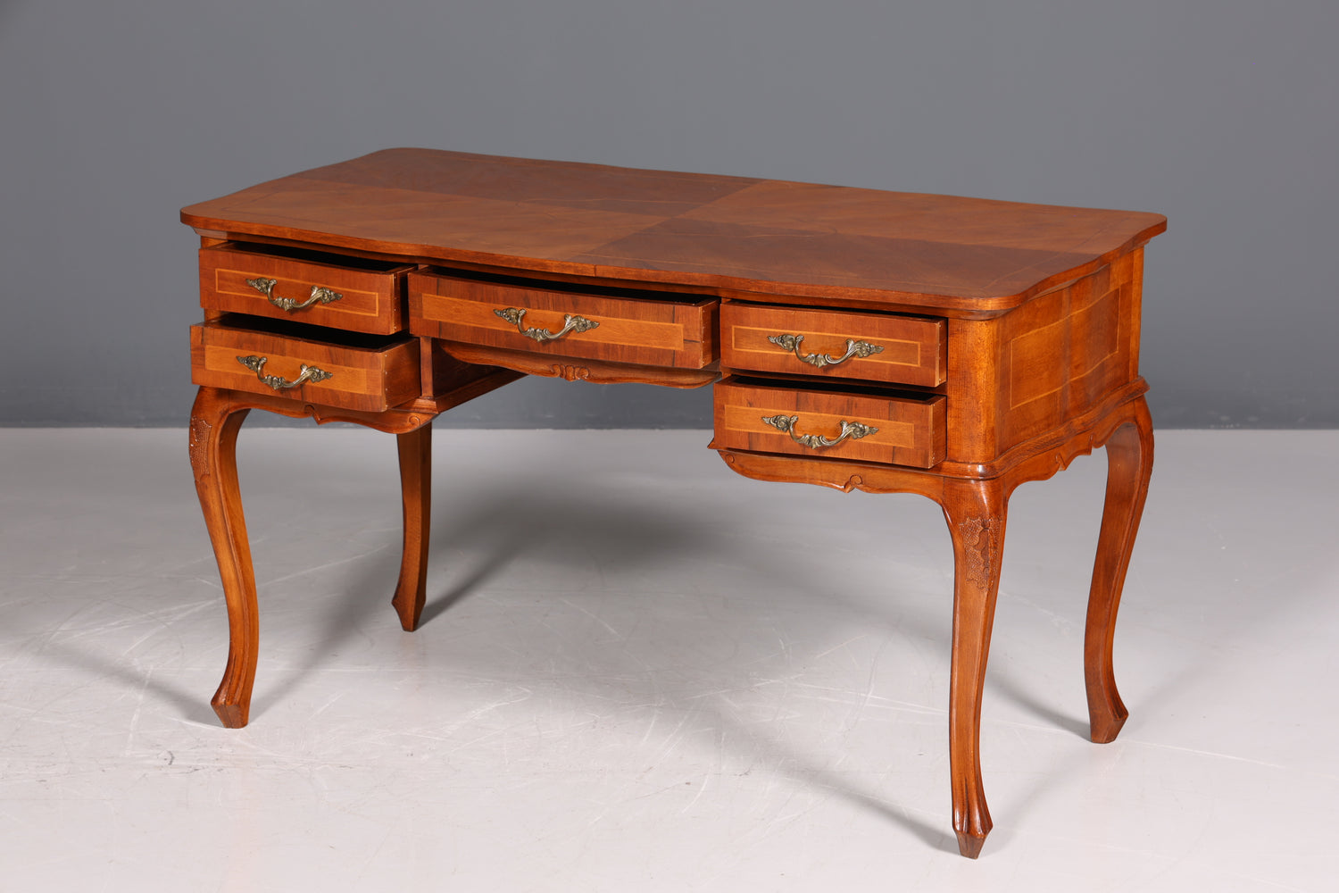 Magnifique bureau Chippendale, en bois véritable, de style antique, bureau de style baroque