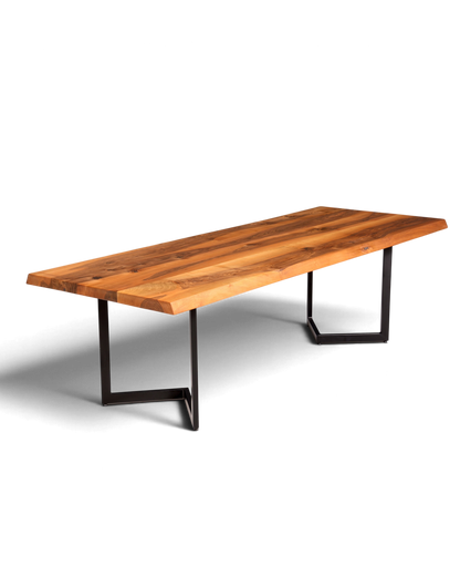 Wunderschöner Nussbaum Tisch 260cm-97cm Esszimmer Tisch Baumkanten Platte massiv Holz Küchentisch