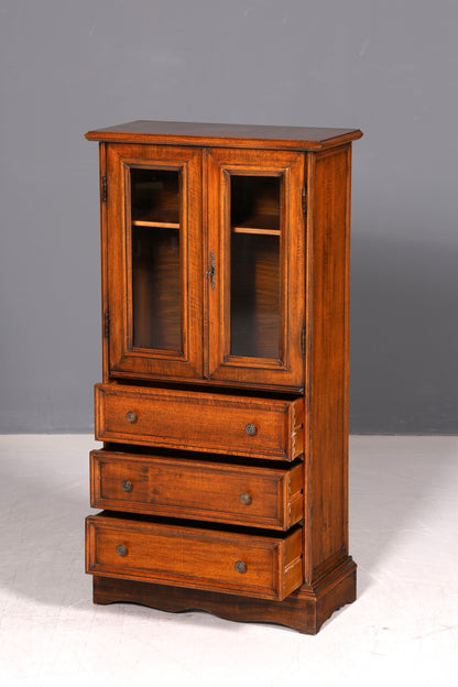 Edle Vitrine Antik Barock Stil Massiv Echt Holz Glasvitrine Vintage Schrank