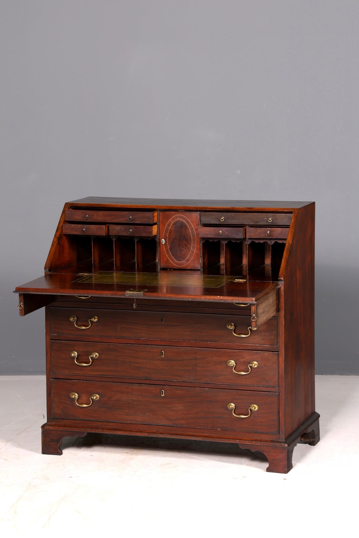 Wunderschöner Englischer Sekretär Schreibkommode Echt Holz echt Lederauflage Schreibtisch Kommode Antik Vintage
