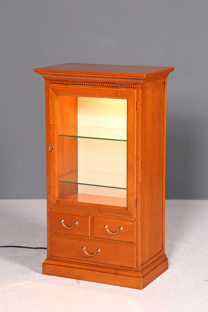 Wunderschöne Original Selva Style International Vitrine Kirschholz Antik Stil Glasvitrine Vertiko Geschirrschrank Italienische Möbel