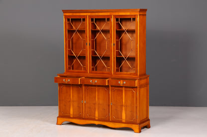 Wunderschöne Englische Vitrine Eibe Bücherschrank Buffet Antik Glasvitrine Schrank Vintage
