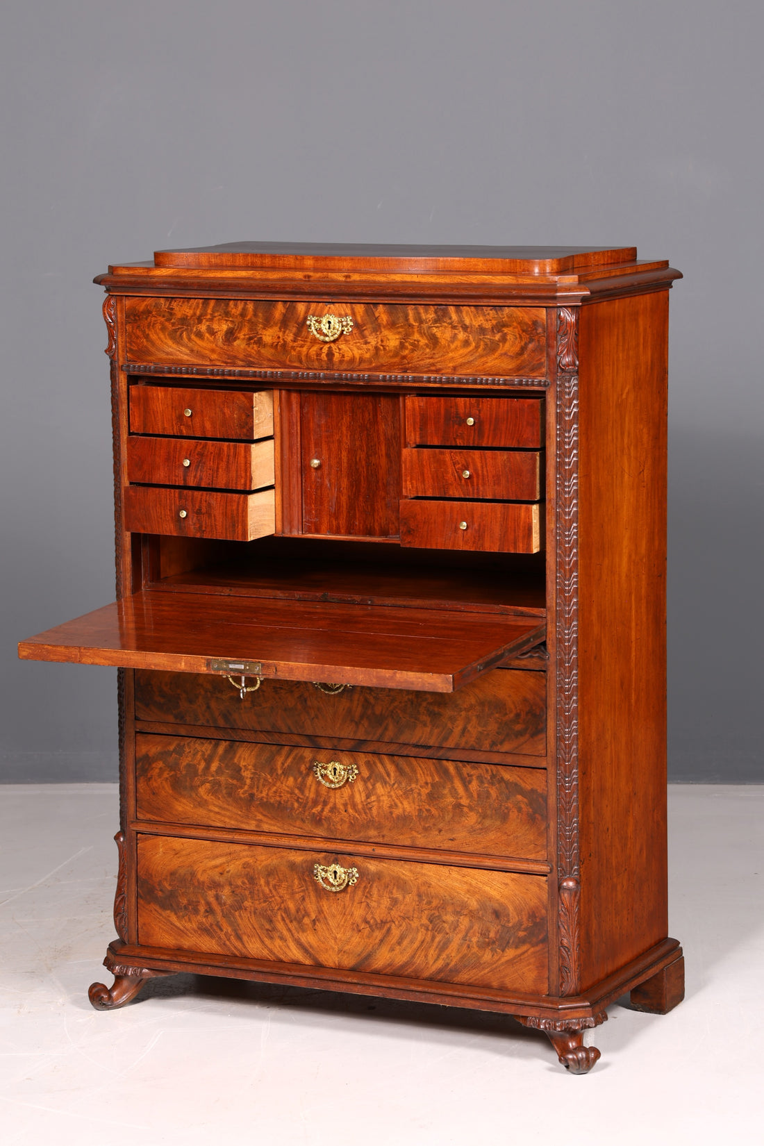 Secrétaire Louis-Philippe élégant, vertiko, commode de l’époque Gründerzeit, commode à tiroirs, antiquité vers 1880, chiffonnier