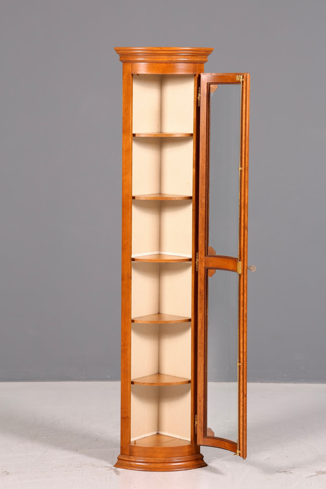 Beautiful Original Selva Corner Display Cabinet, Antique-Style China Cabinet with Glass Doors