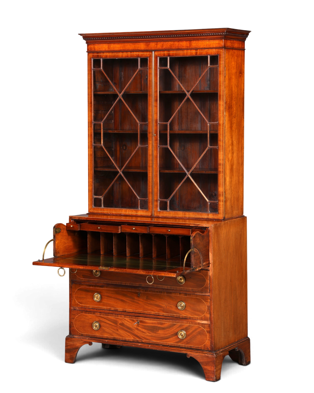 G785 Finish Wunderschöne Englische Vitrine Bibliothek Sekretär echt Holz Antik Schrank Regal (Kopie)