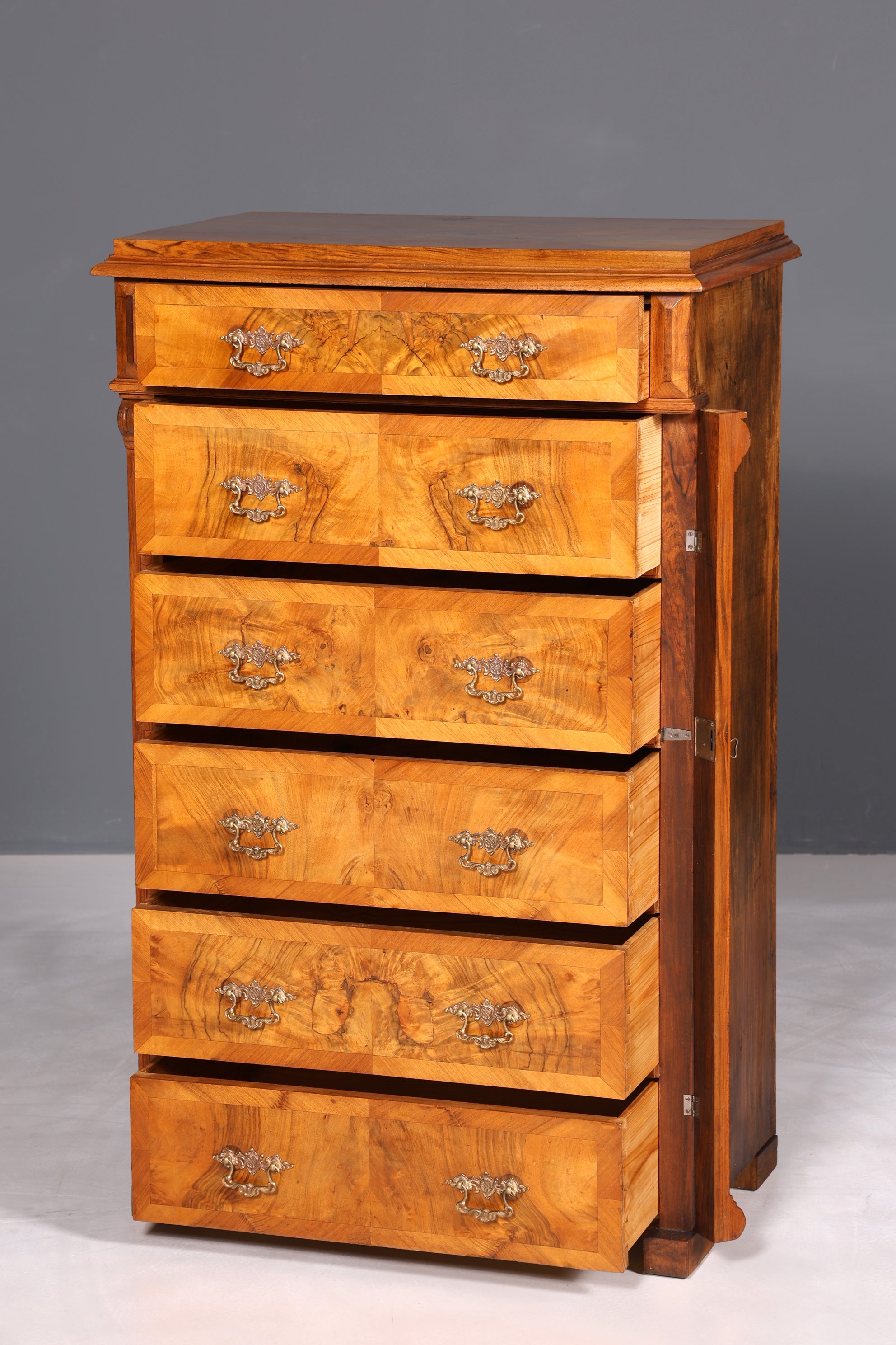 F898 Finish cm Wunderschöne Gründerzeit Kommode Jugendstil Vertiko Schubladenkommode Antik Wäschekommode