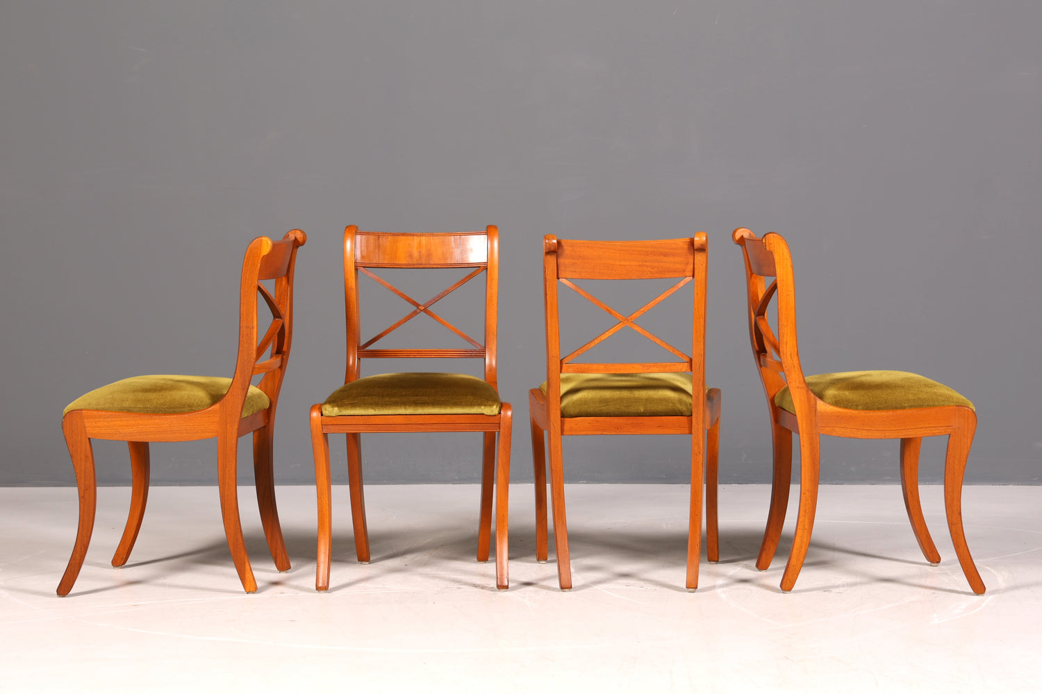 G789 Finish 4x Edle Englische Stühle Englisch Dining Chairs Antik 60er Jahre Regency Küchenstühle Stuhlset (Kopie 2)