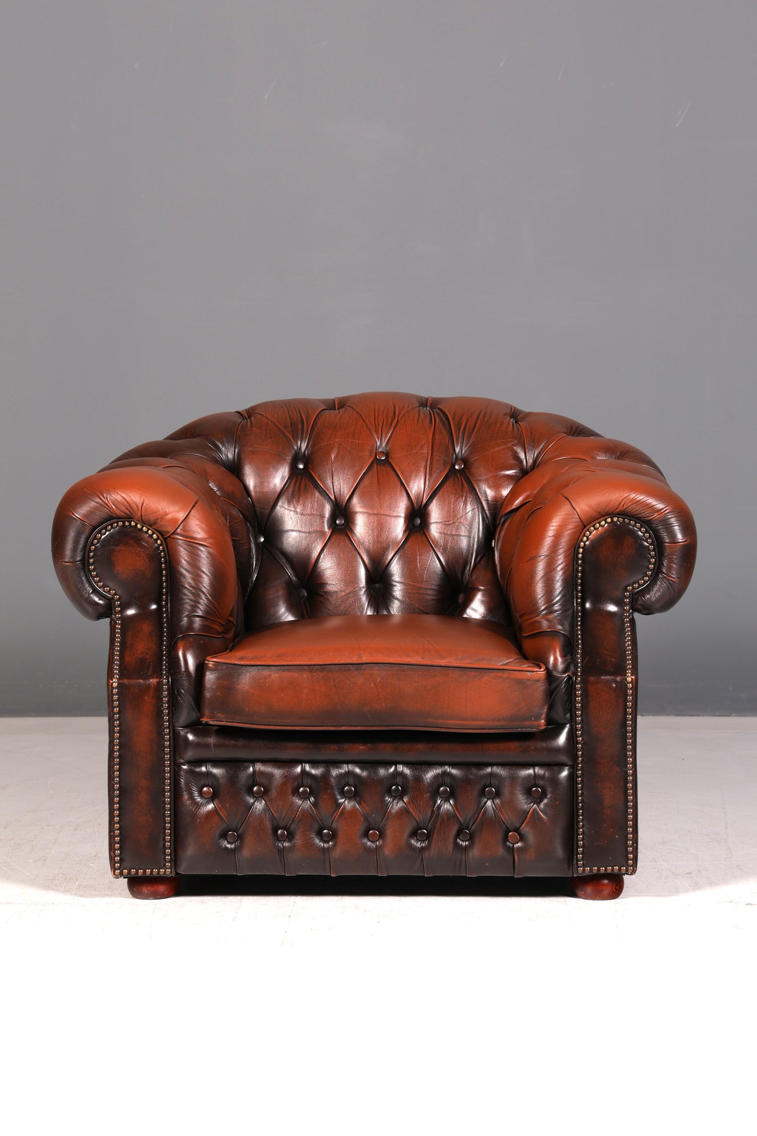 Edler Original Chesterfield Centurion Sessel Echt Leder Englischer Armlehnsessel Herrensessel UK Antik Vintage