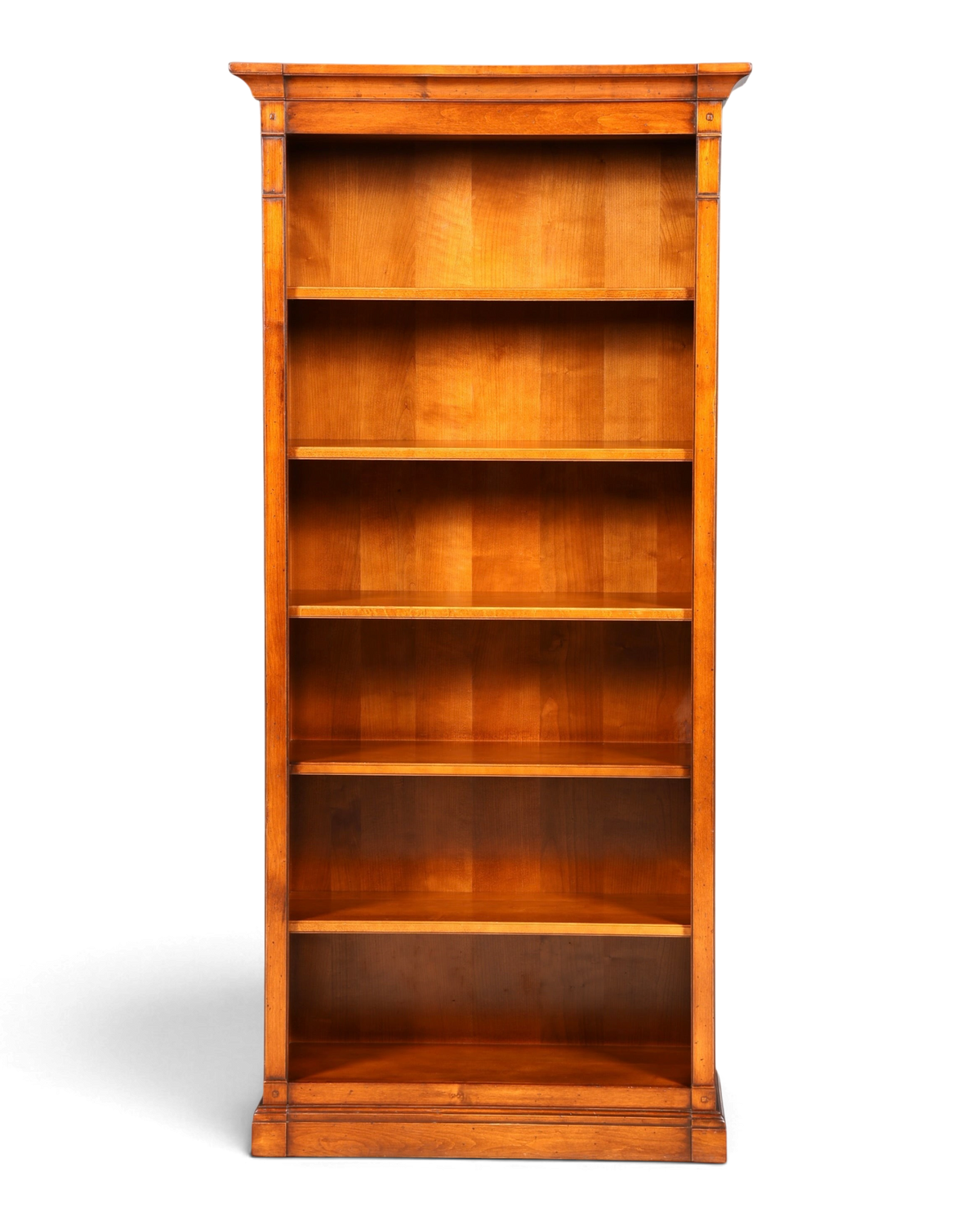 Hauptstadt Möblerei Bücherregal aus massivem honigfarbenem Holz mit fünf Regalböden im klassischen Design