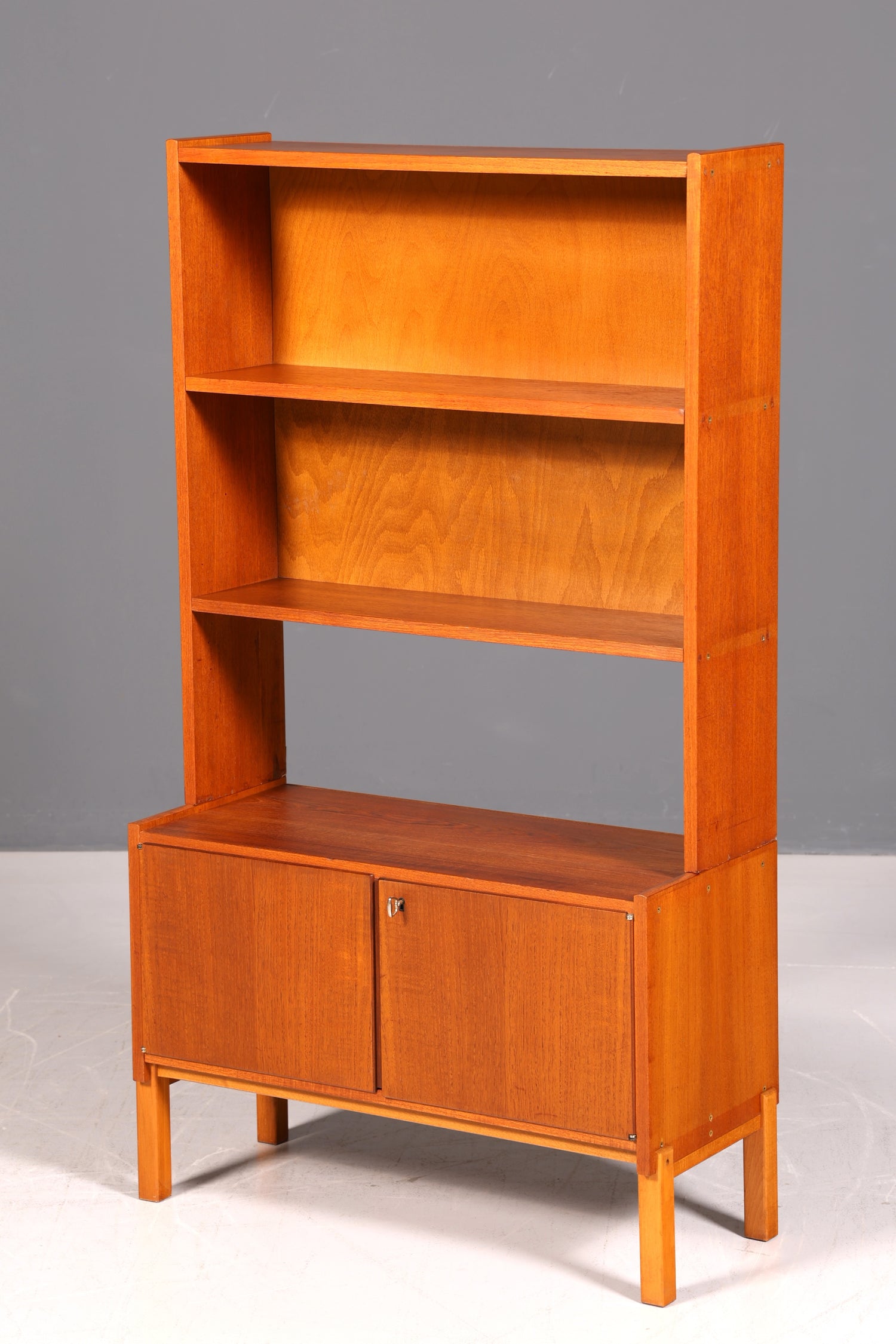 Simple Mid Century Shelf Danish Design Bookcase Retro Cabinet Chest of Drawers 60s