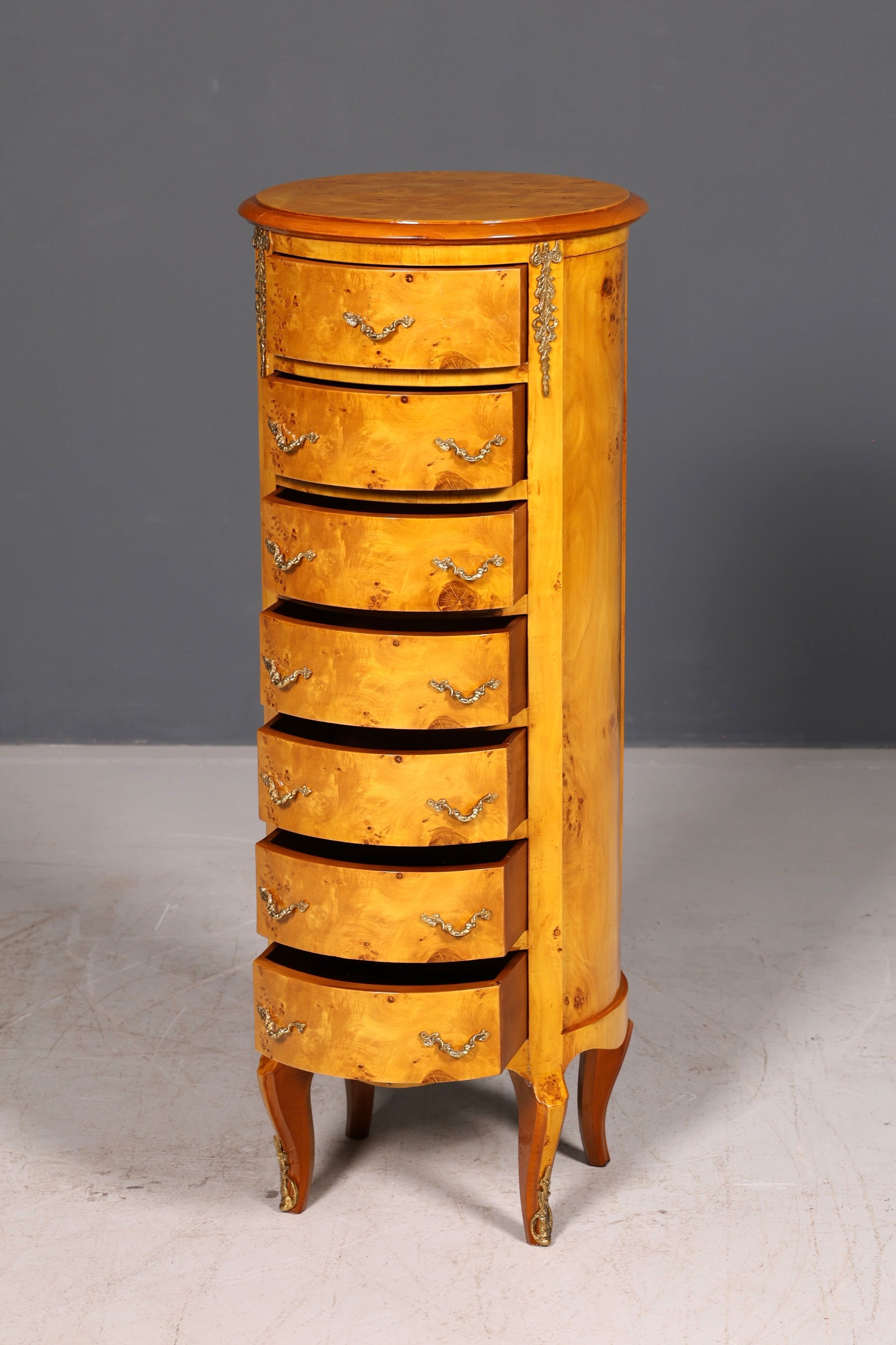 Traumhafte Barock Stil Kommode Antik Stil Louis XV Vertiko Birke Highboard Schubladenkommode