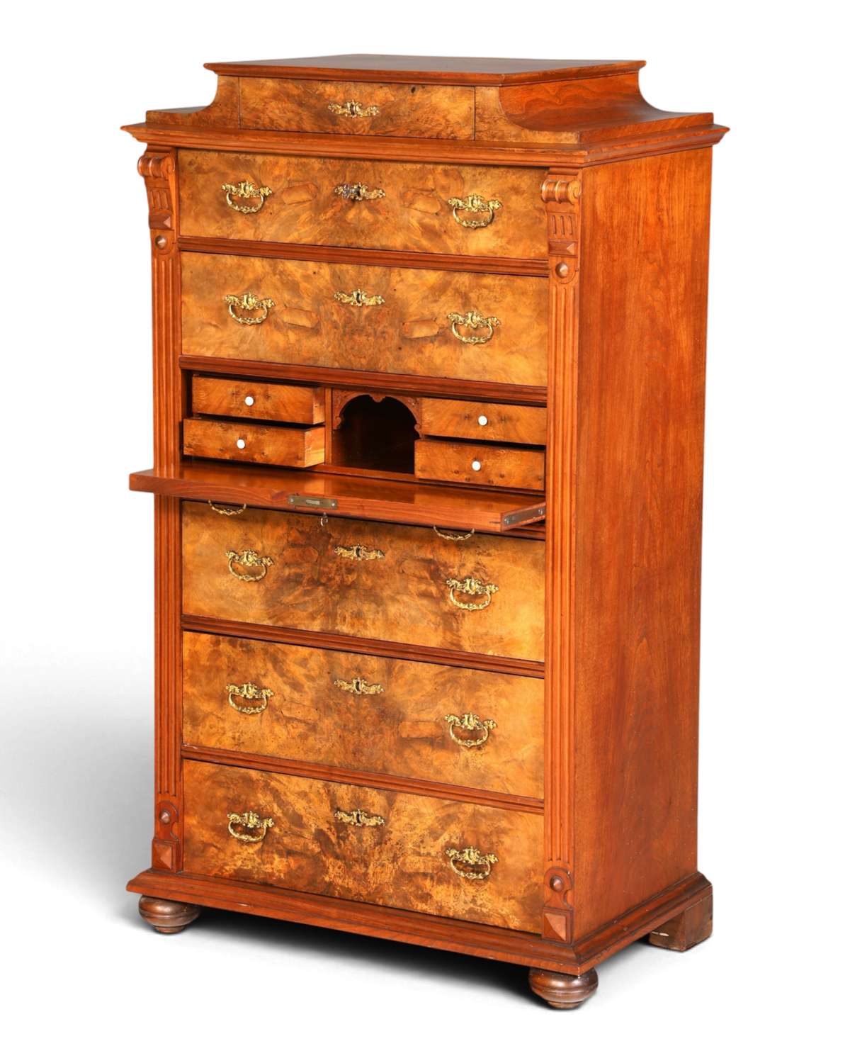 Stilvoller Gründerzeit Sekretär Vertiko Highboard Louis Philippe Chiffoniere Kommode um 1880