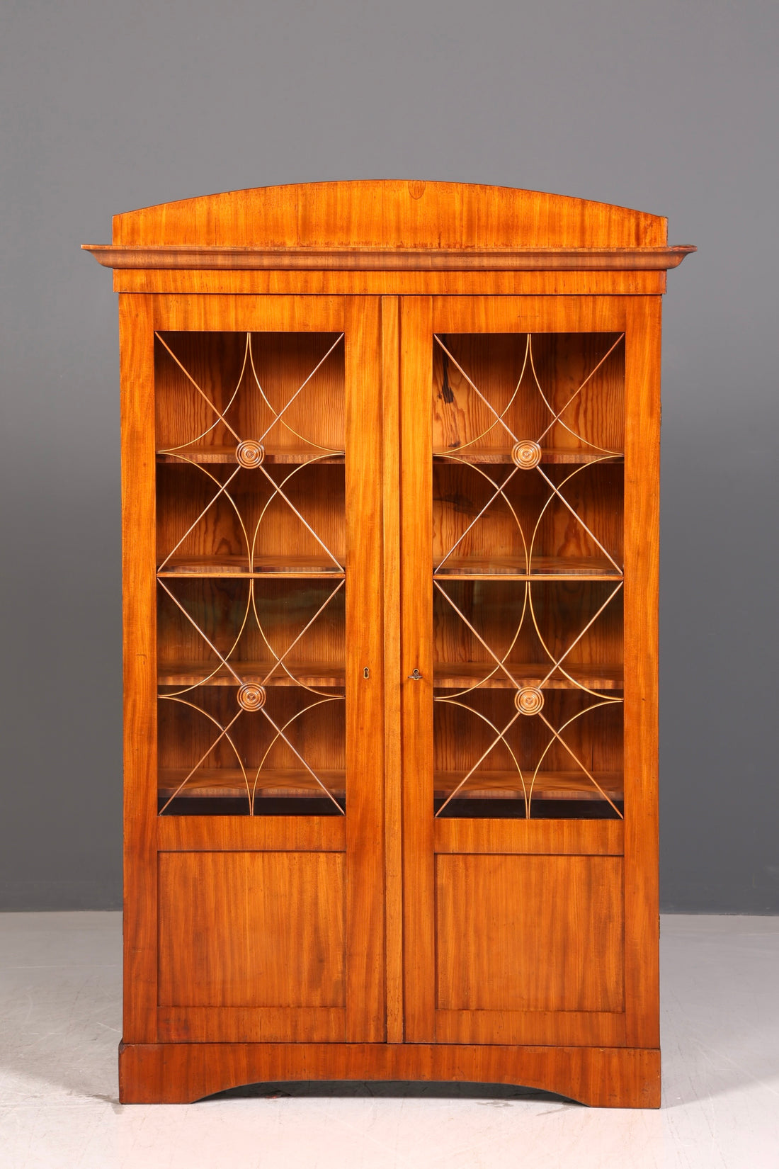Beeindruckende Biedermeier Vitrine Glasvitrine Bücherschrank Bibliothek Art Deco Bücherregal Antik Massivholz