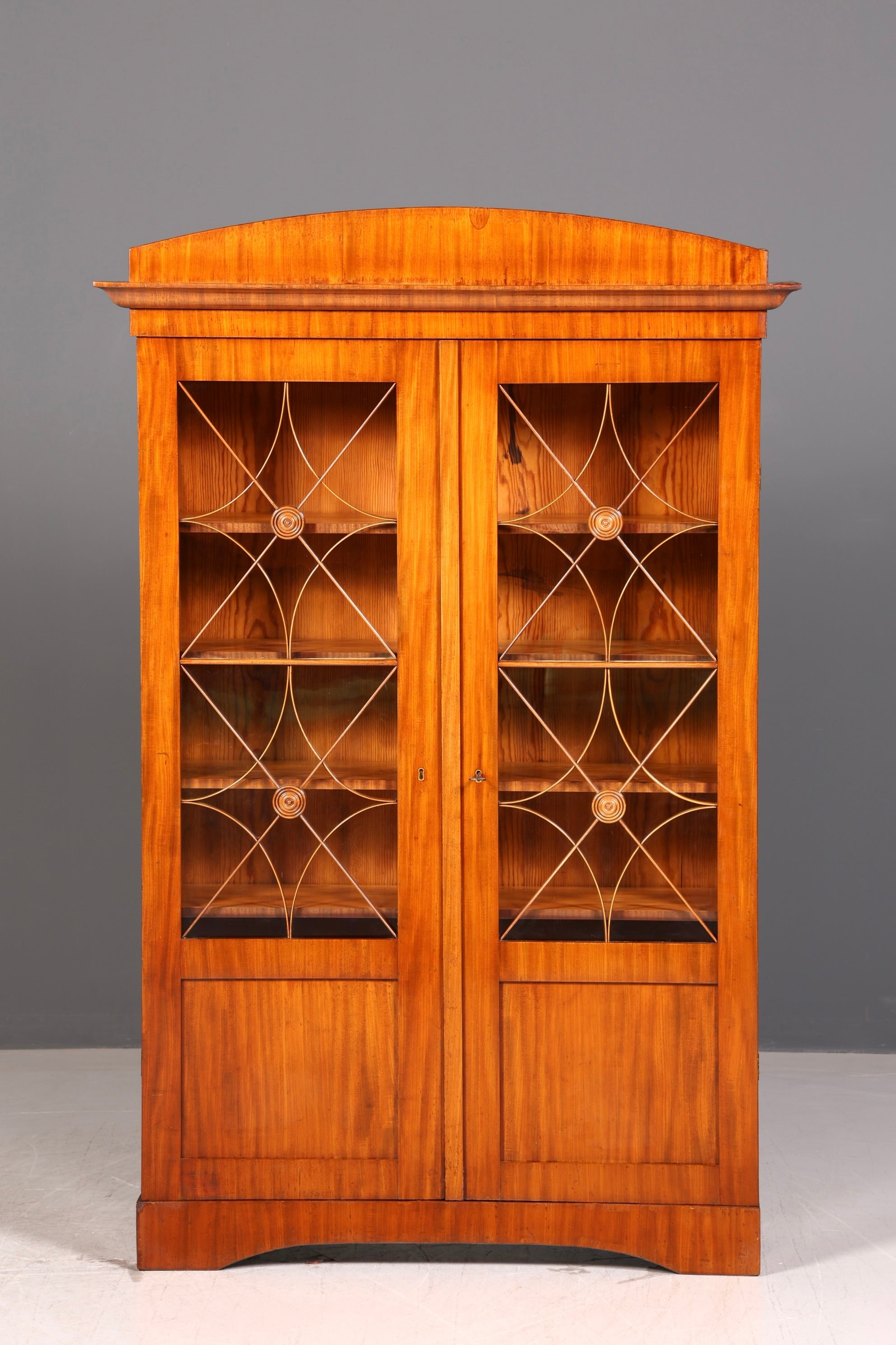Beeindruckende Biedermeier Vitrine Glasvitrine Bücherschrank Bibliothek Art Deco Bücherregal Antik Massivholz