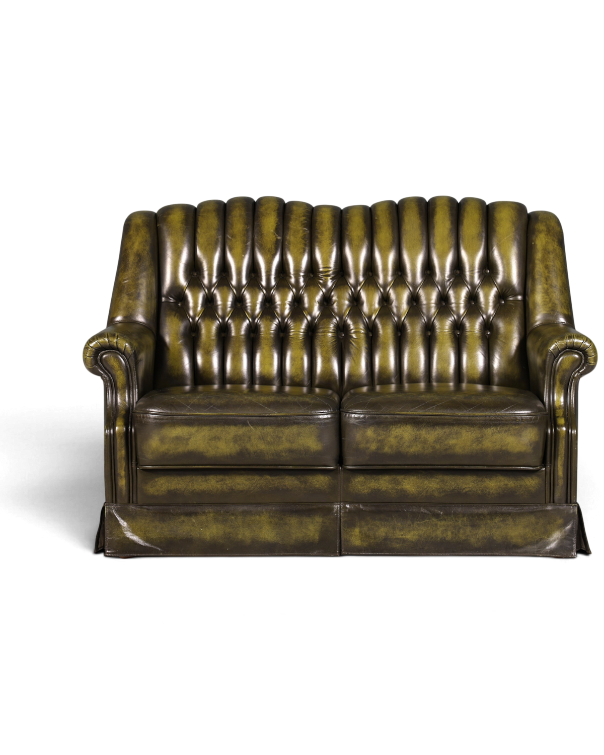 Wunderschönes Original Chesterfield 2er Sofa Englisch Leder 2- Sitzer Couch