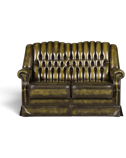 Wunderschönes Original Chesterfield 2er Sofa Englisch Leder 2- Sitzer Couch