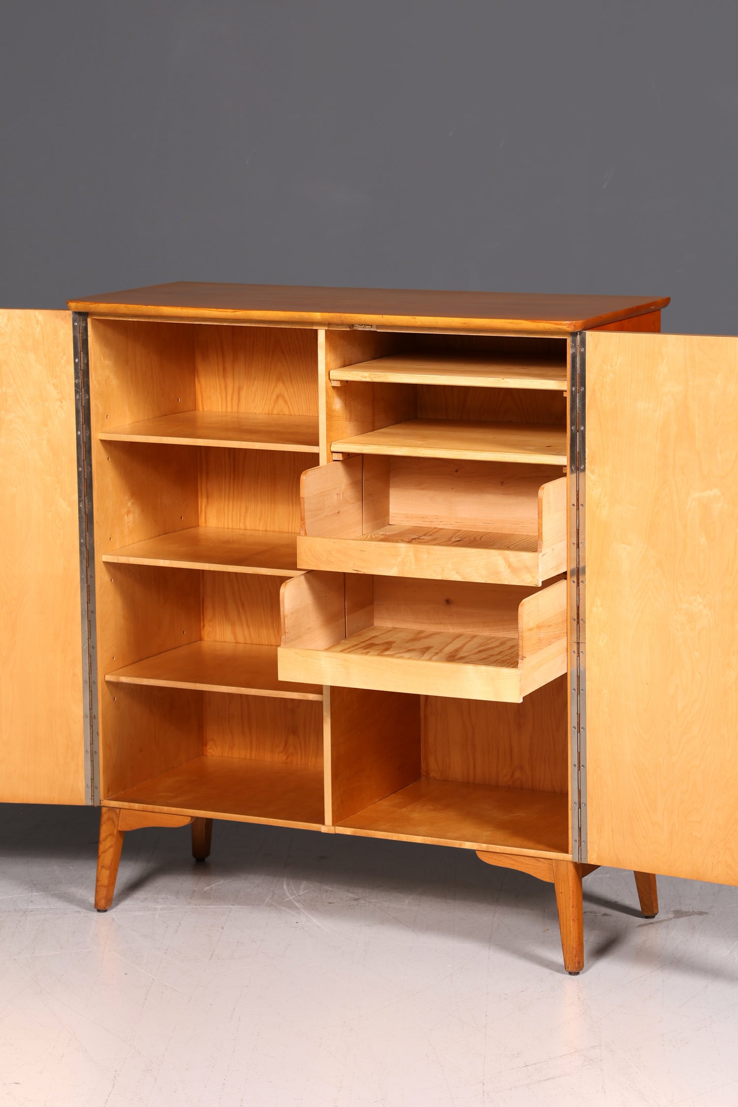 Wunderschöner Mid Century Schrank 60er Jahre Vertiko Highboard Wäscheschrank Aktenschrank Kommode Echt Holz Vintage