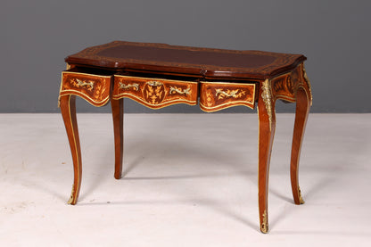 Bureau d’écriture de style Louis XV de rêve, bureau français de style antique en bois véritable, table de bureau